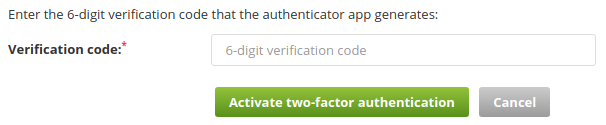 two-factor setup enter code
